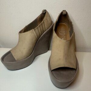 Jeffrey Campbell Open Toe Wedge Platform in Taupe Grey Size Womens US 8
